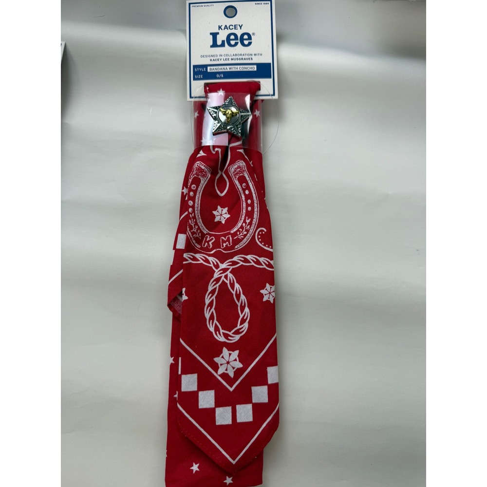 Kasey Lee Musgraves Bandana With Concho Red White Texan